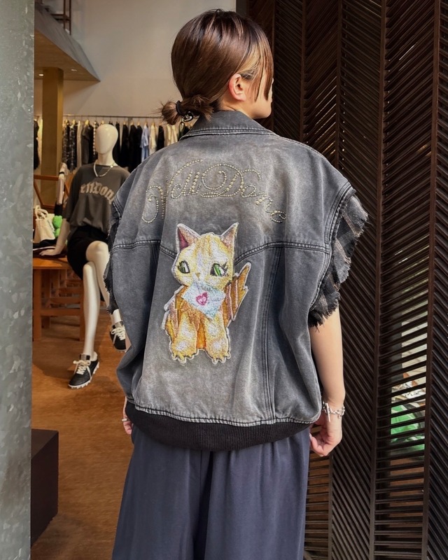【26AW】WE11DONE ウェルダン / デニムベスト / BLACK WESTERN DENIM BLOUSON VEST