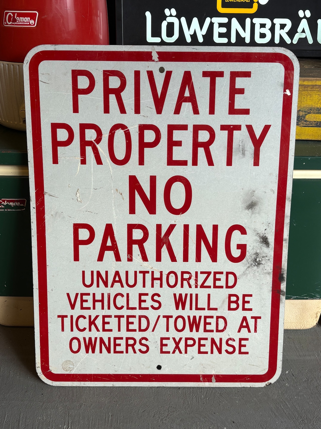 PRIVATE PROPERTY NO PARKING SIGN