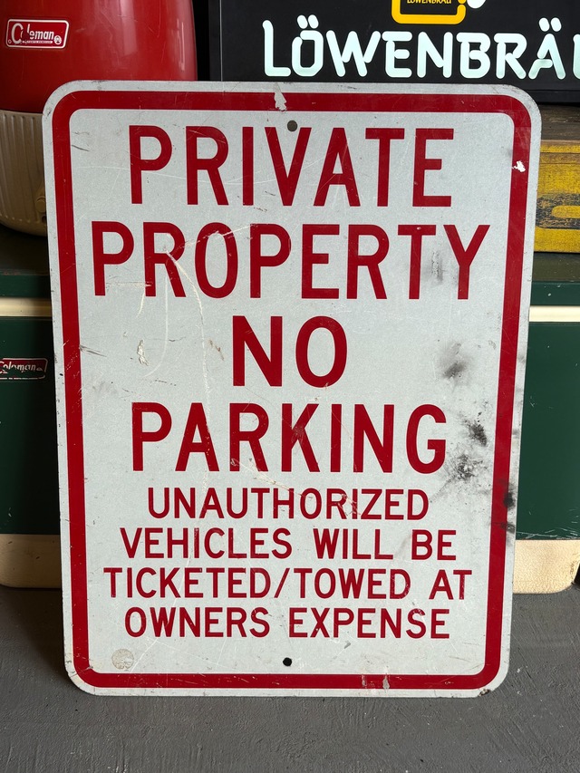 PRIVATE PROPERTY NO PARKING SIGN