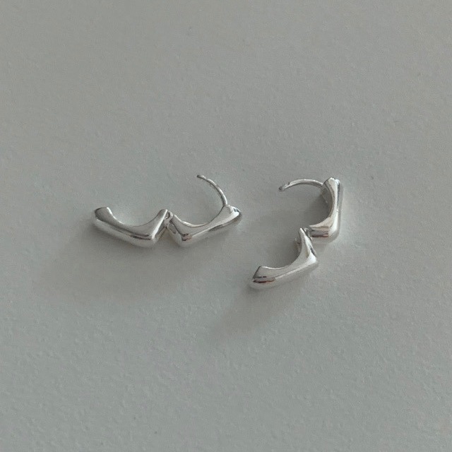 S925 bebe square pierce (P202-2)