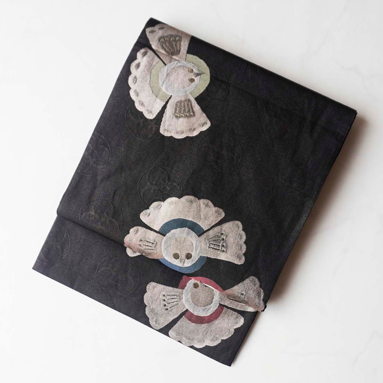 【ふくろ帯】檳榔子染色 ふくら雀文 ふくろ帯