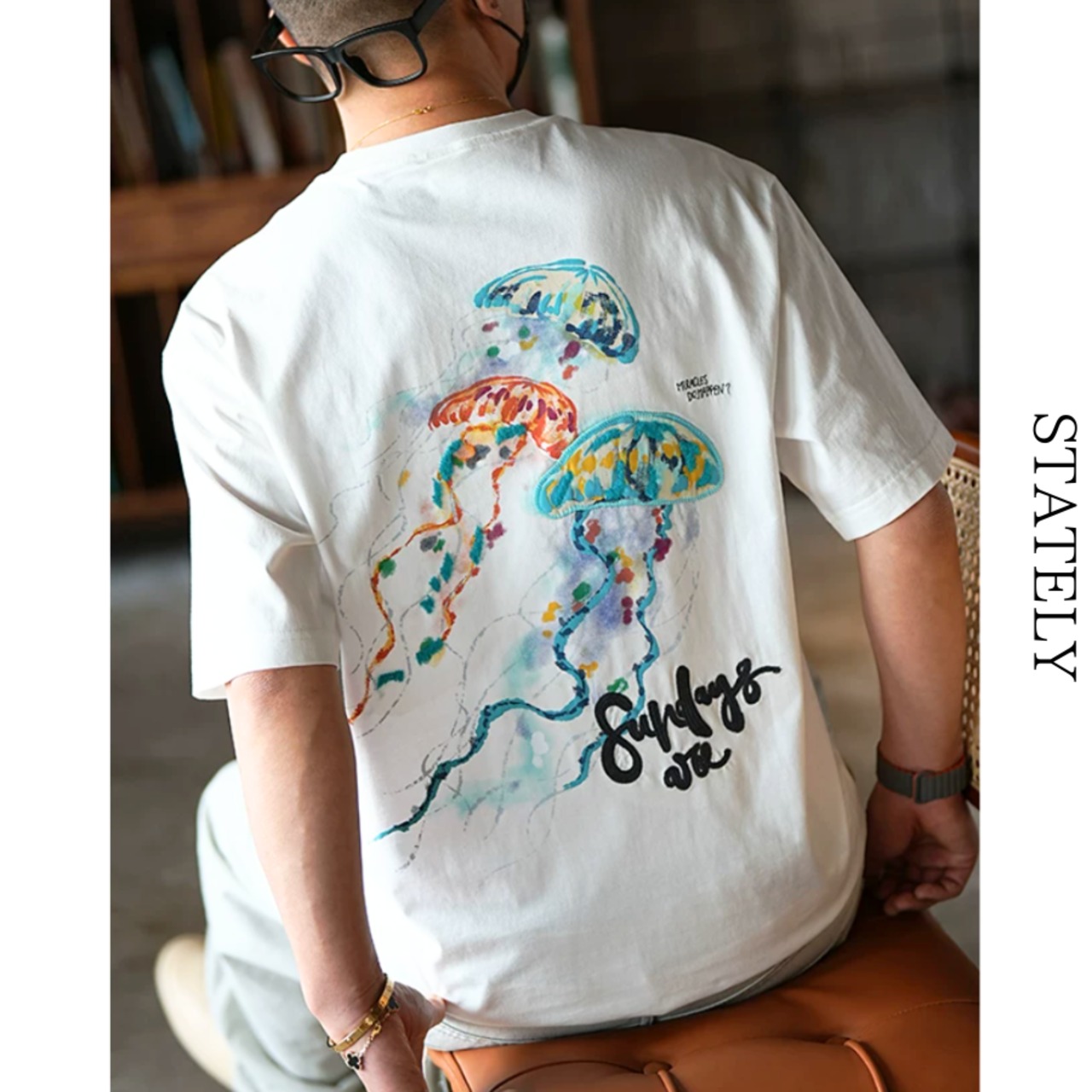Jellyfish Art クラゲグラフィック Tee/2color_T300・画像2