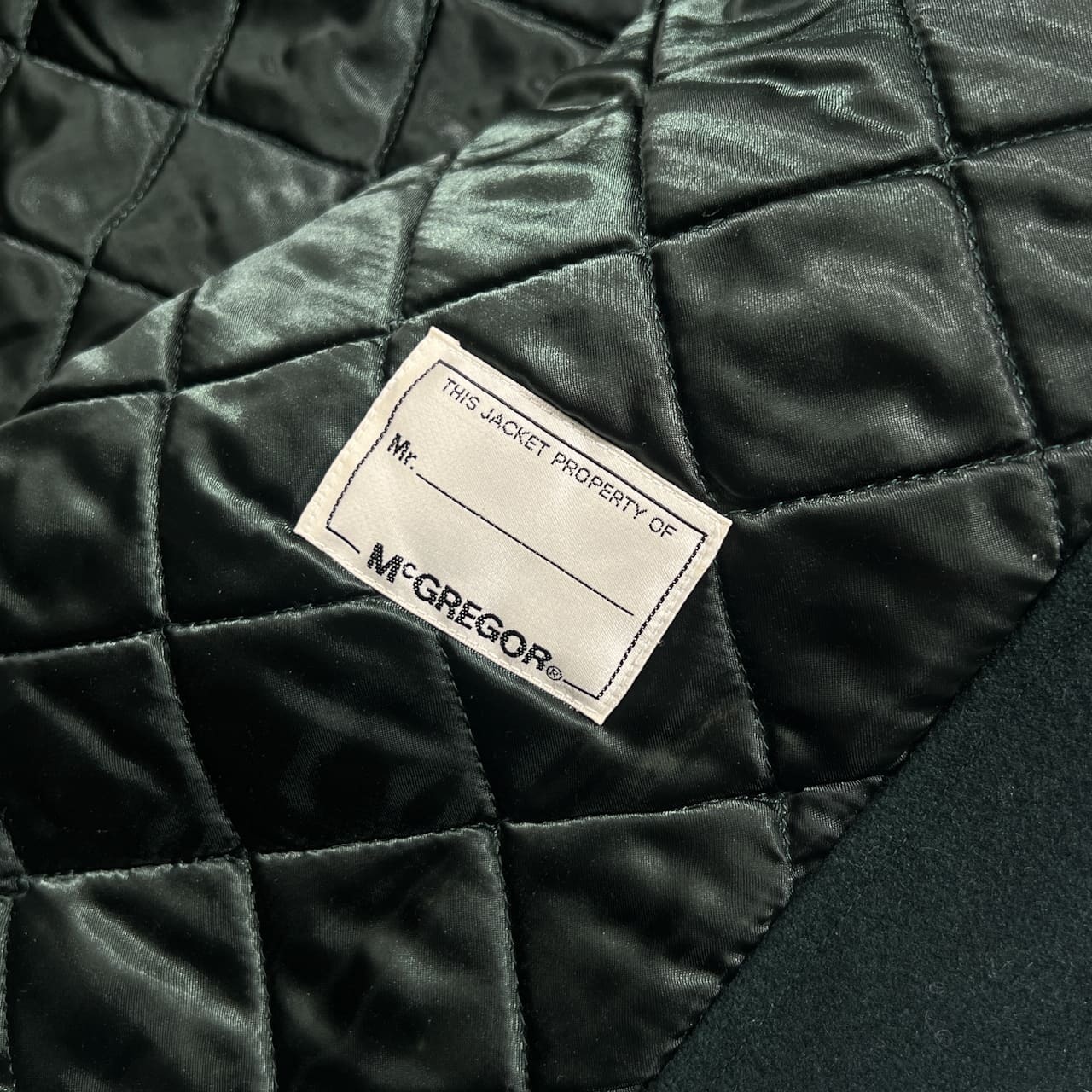 90s McGREGOR マックレガー 裏地キルティング 中綿 ウール フーデッド コート ジャケット M/ダークグリーン系 メンズ ビンテージ