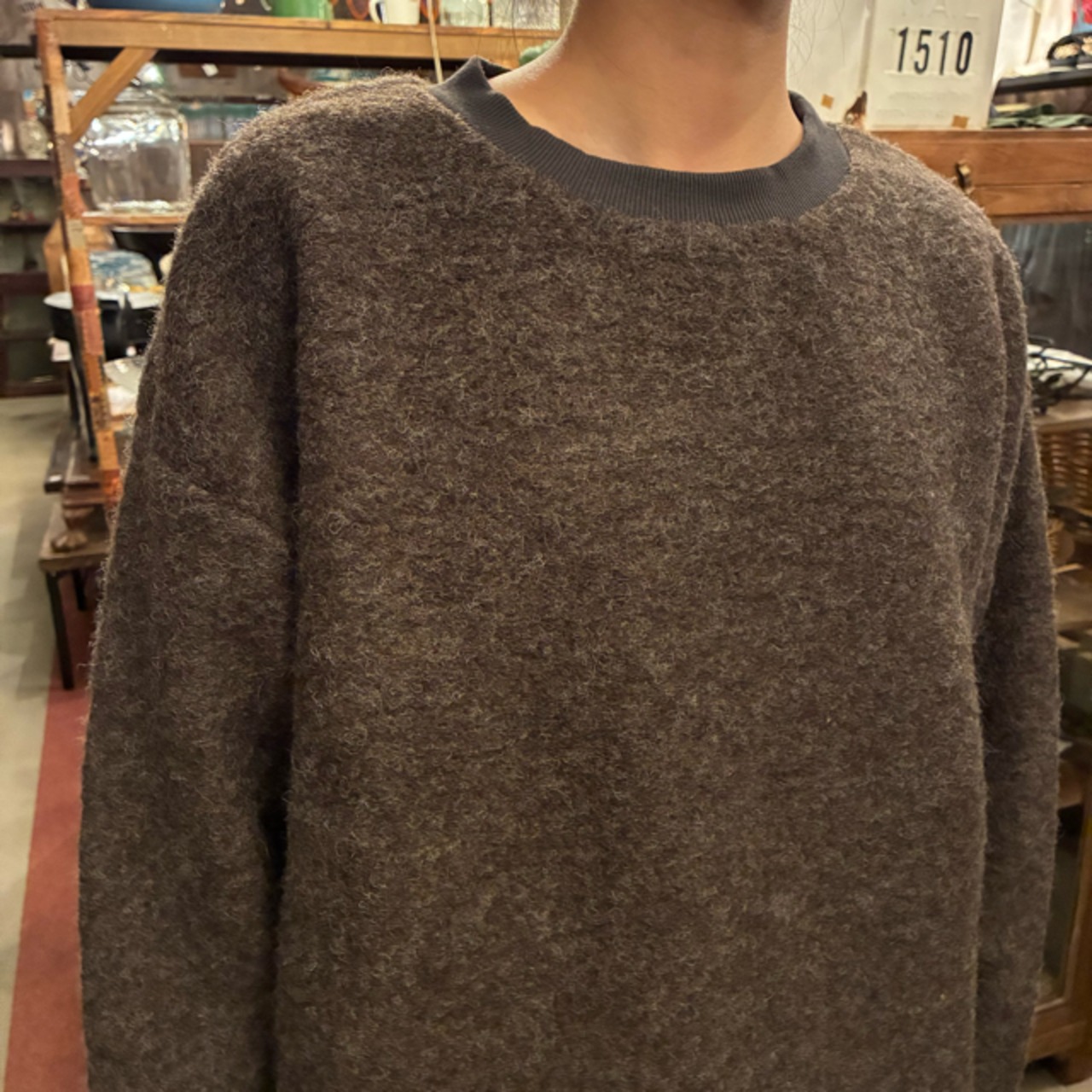 UNIVERSAL TISSU　ユニバーサルティシュ　ウールシャギー プルオーバー　ブラウン　茶色　トップス　ニット　スエット　ジャージー素材　日本製