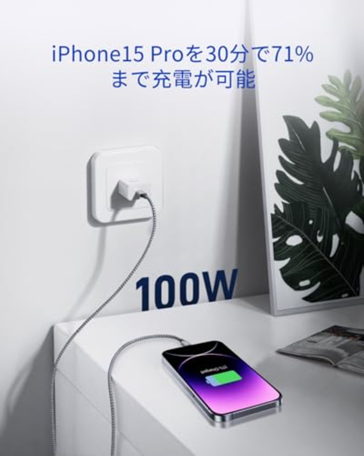 【2m 2本】USB C ケーブル 100W PD対応 5A急速充電 USBC & USB-C ケーブル 高耐久 Galaxy S25 S25 Ultra S24 S23 S22、iPhone 15 15 Pro、MacBook Air/Pro、iPad、Pixel等Type-C機種対応(イヤホンに非対応)