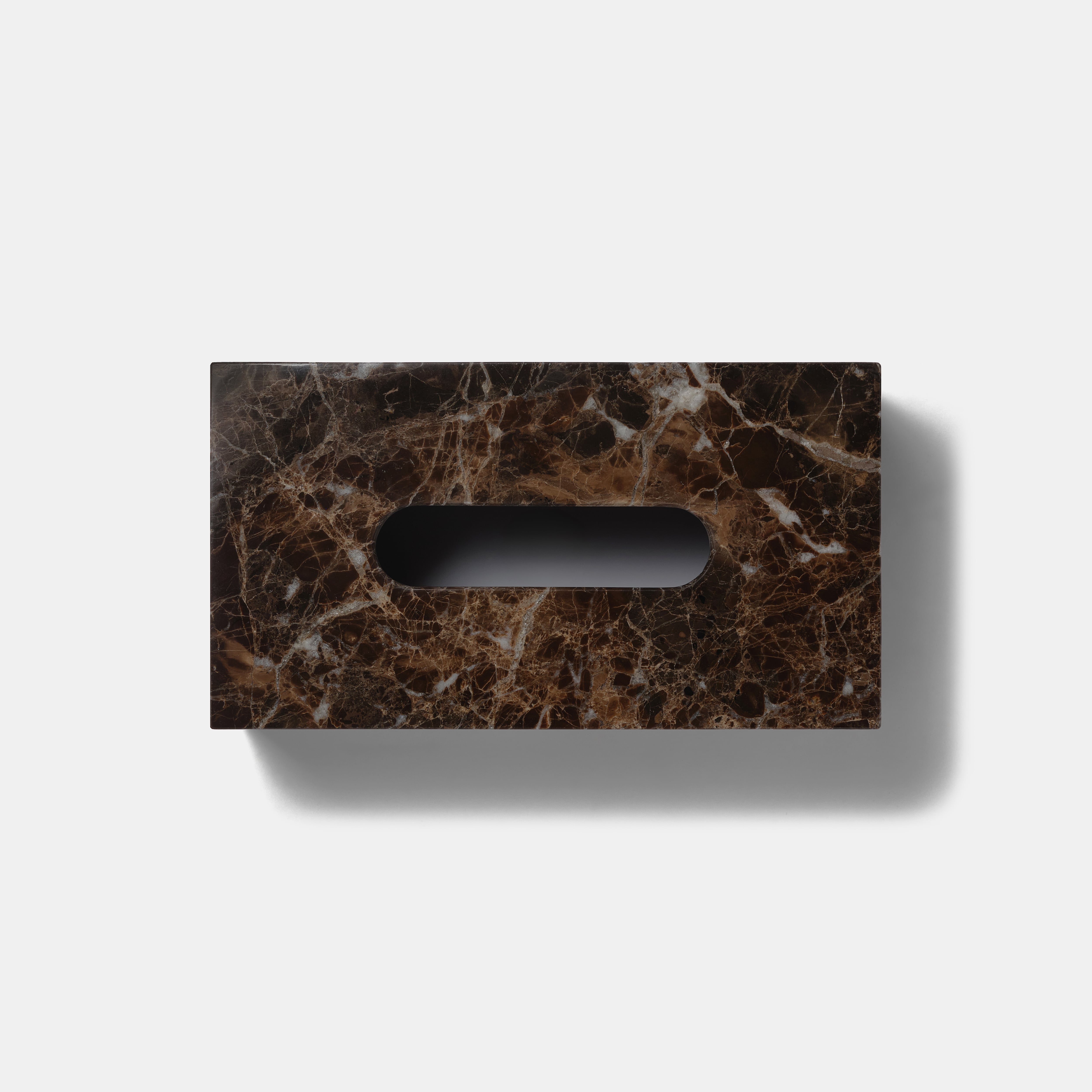 MARBLE TISSUE BOX - Emperador dark