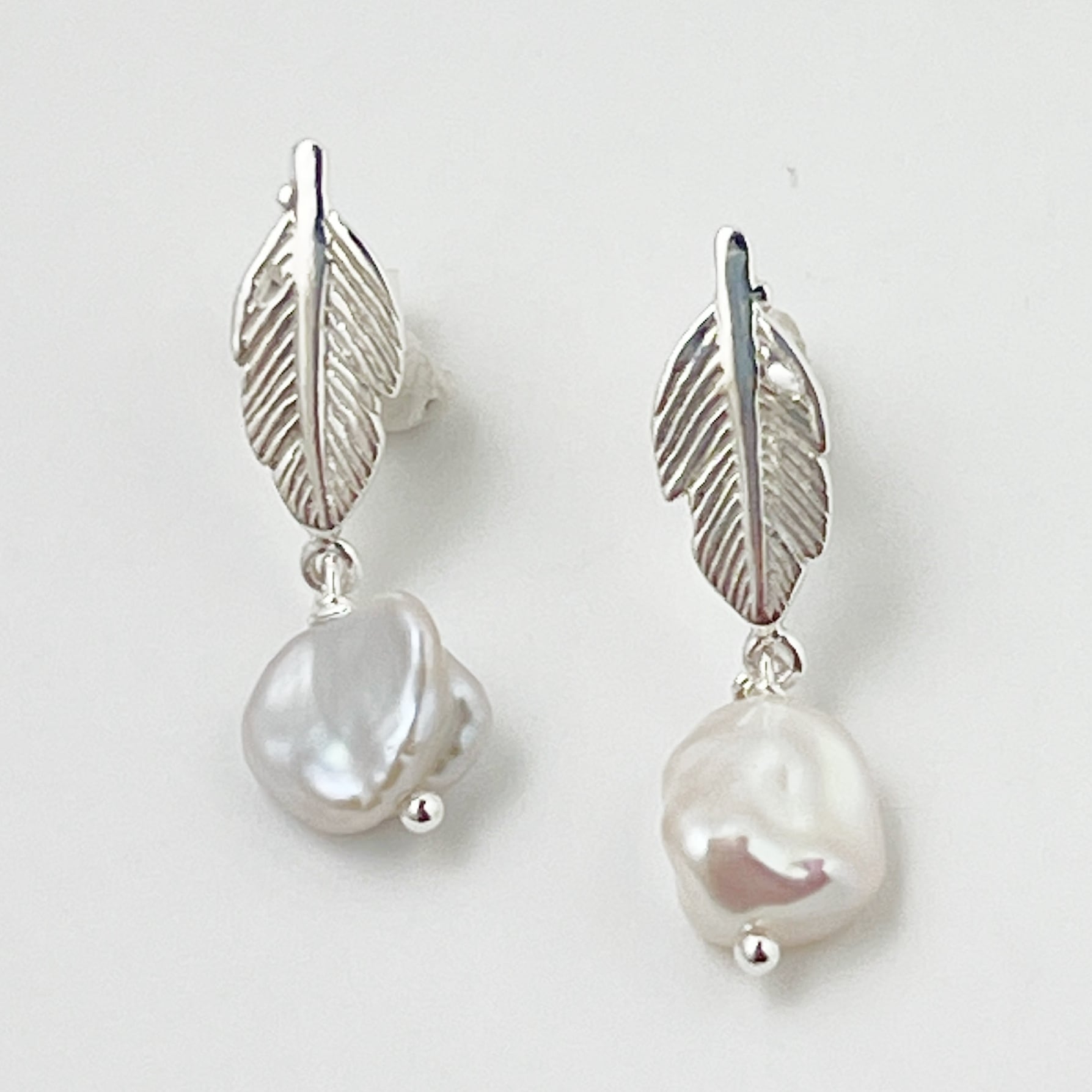 Lagoon Original バロックパール フェザー スタッドピアス 羽 鳥