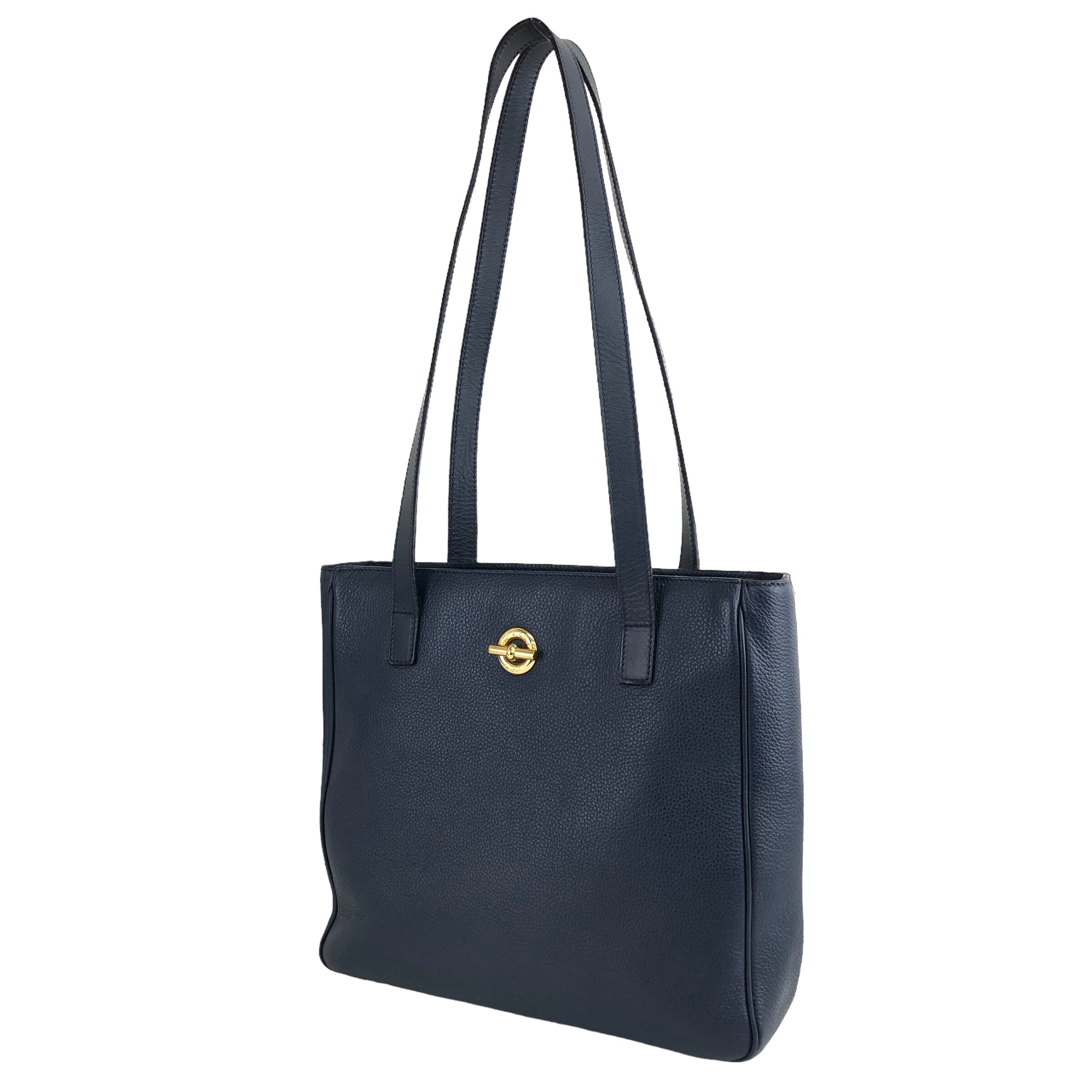 CELINE セリーヌ トートバッグ ネイビー レザー vintage ヴィンテージ