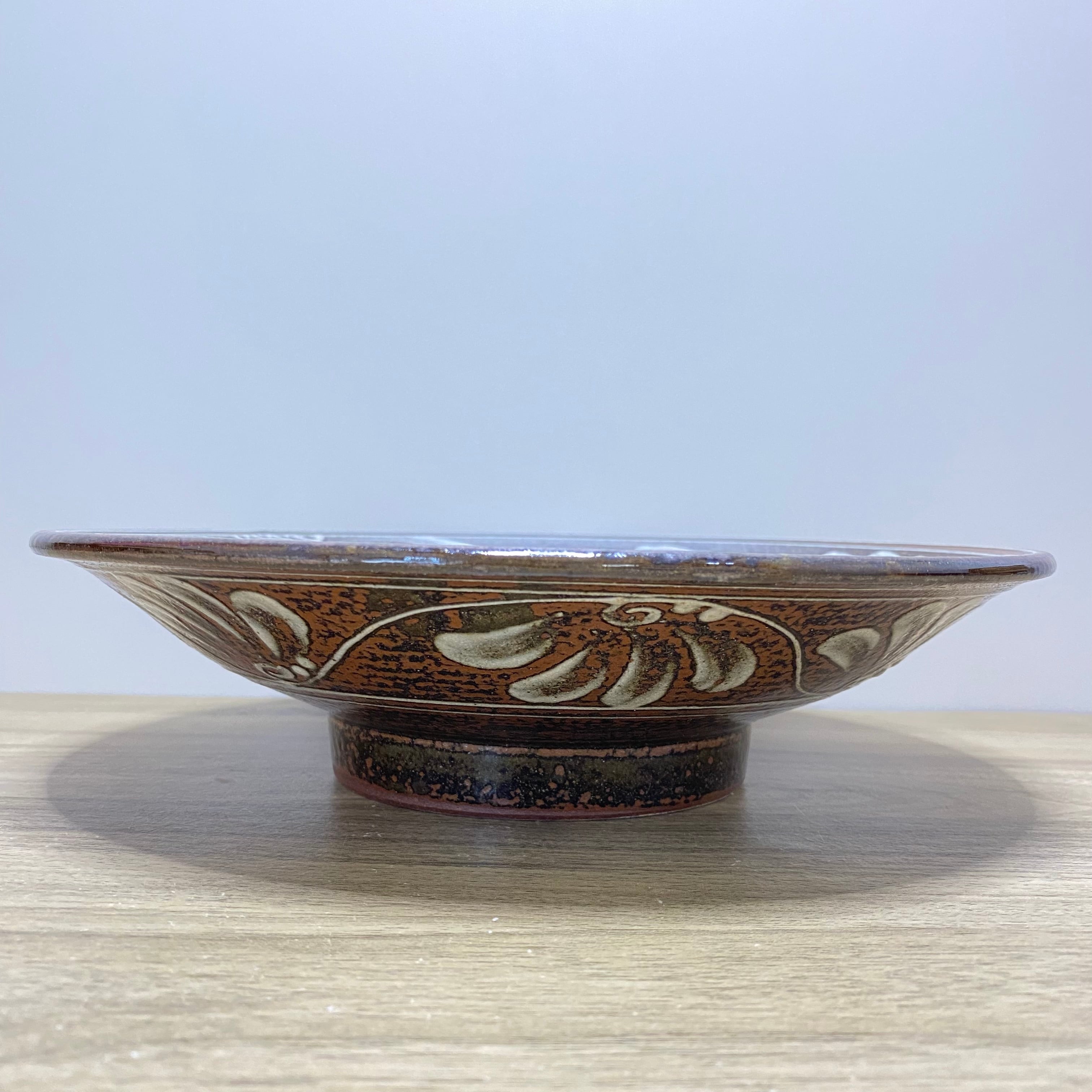 8寸皿重ね焼き イッチン | 陶芸工房ふじ