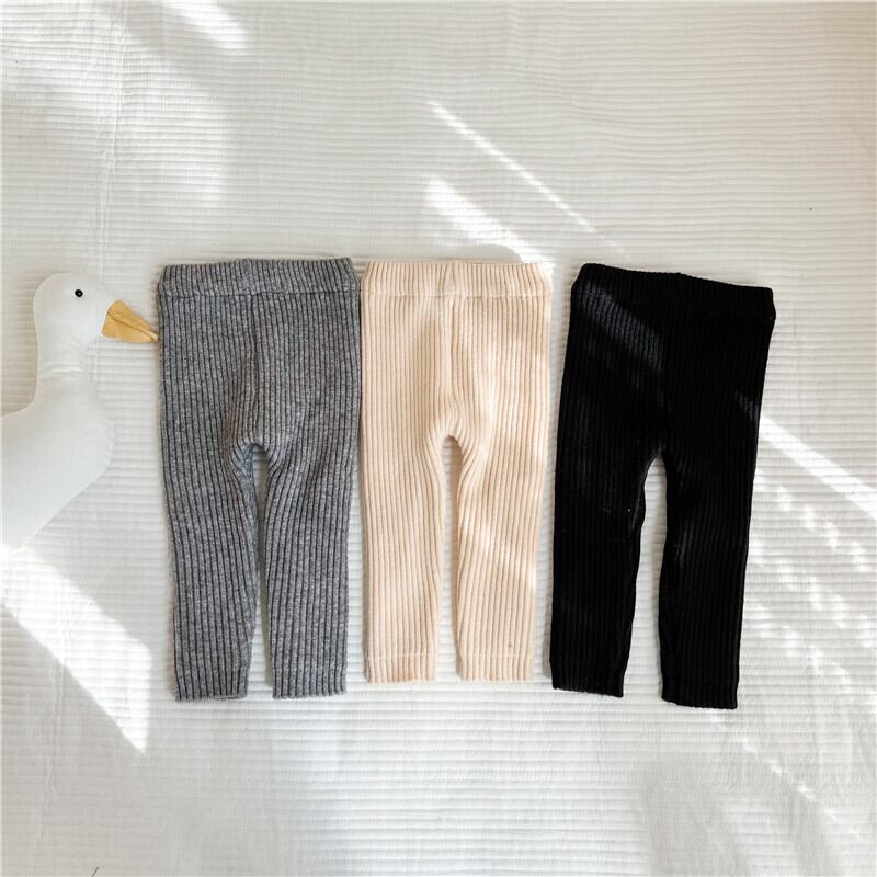 【3.7即納BABY&KID】超暖かい裏起毛リブレギンス 全3色