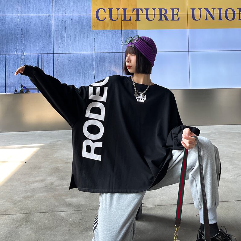 Tシャツ シャツ ルーズスタイルスプリング ロング かわいい 春物 ラブタオタオダレンハウス90879642477