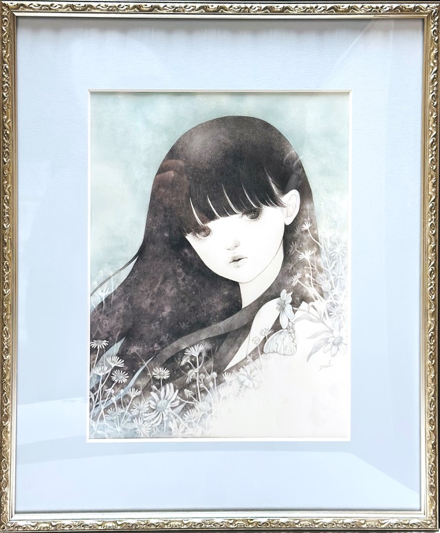 山田雨月 たゆたゆ展：原画「蝉時雨」