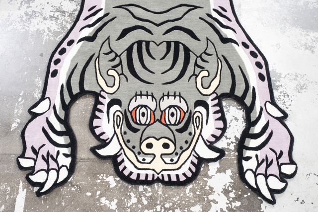 Tibetan Tiger Rug 《Lサイズ•ウール・オリジナル2・アラジングリーン112》チベタンタイガーラグ