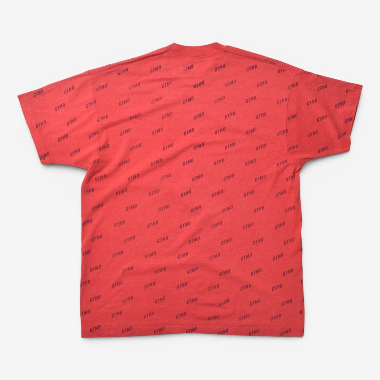 90s BEST  総柄ロゴプリントTシャツ レッド USA製