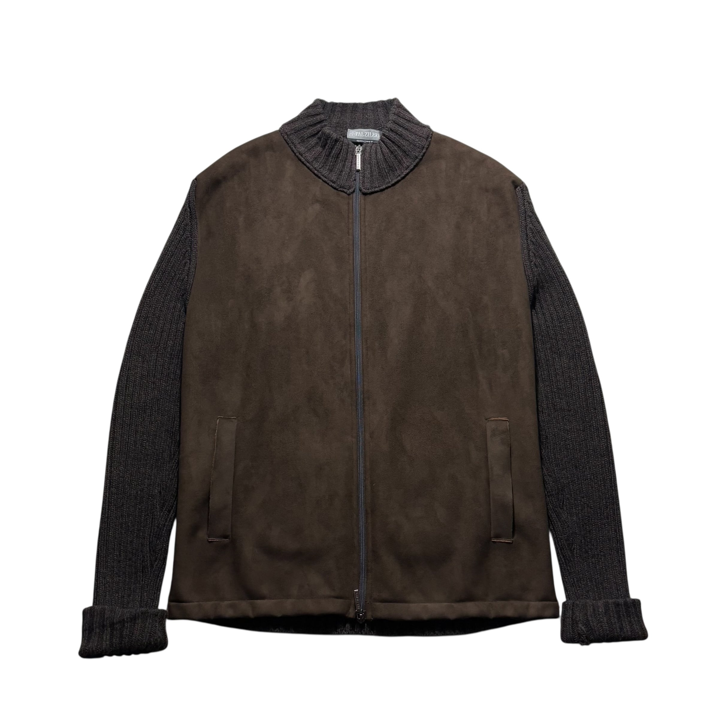 PAL ZILERI fake mouton switching knit jacket | NOIR ONLINE