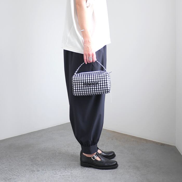 【8/16まで出品】テンベア　BRICK BAG ブラックチェック 255418af903d7902d20d0fbe343148
