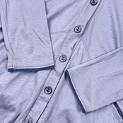 Marithe + Francois Girbaud マリテフランソワジルボー チュニック丈 長袖 シャツ L/くすみブルー 系レディース