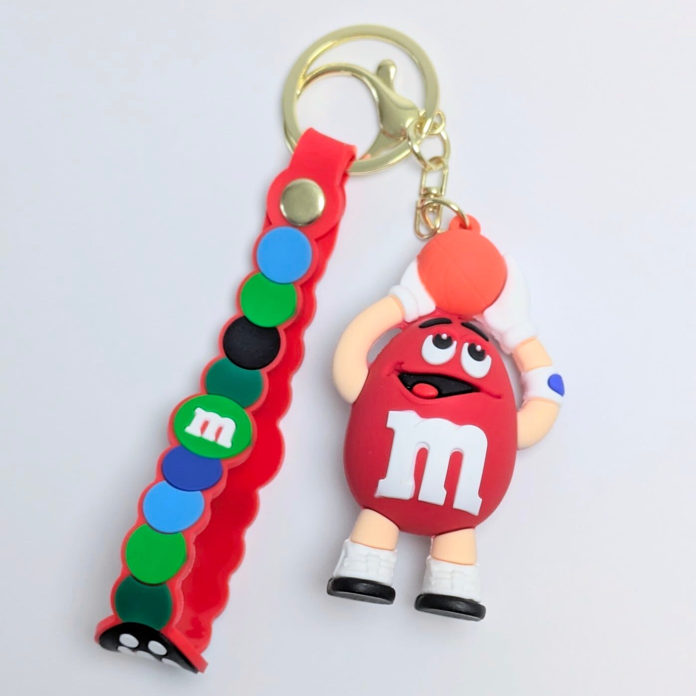 【 m&m's  ( エムアンドエムズ )  】3D Rubber KeyHolder / 3Dラバーキーホルダー バスケットボール / RED〚アメリカン雑貨 アメトイ〛