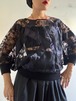 1980s Vintage Lace Design Volume Top