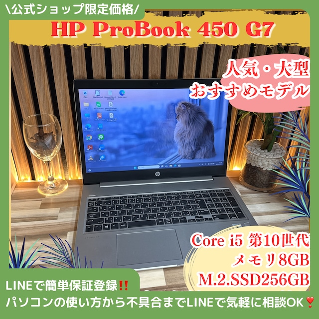 『おすすめ』HP ProBook 450 G7 i5第10世代 SSD256GB メモリ8GB ノートパソコン 『おすすめ』HP ProBook 450 G7 i5第10世代 SSD256GB メモリ8GB ノートパソコン