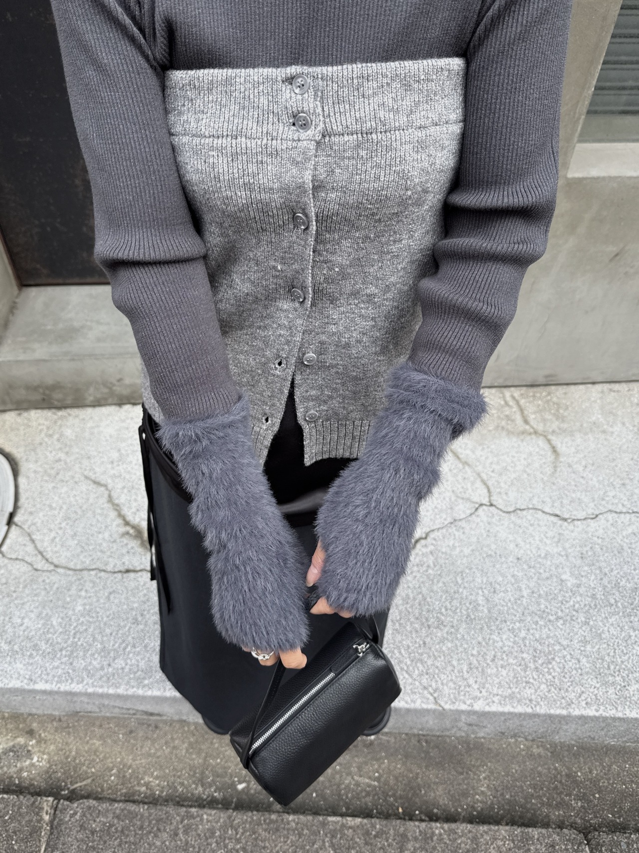 shaggy cuff switch narrow lib knit