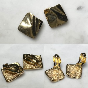 vintage GIVENCHY metal gold color abstract earring