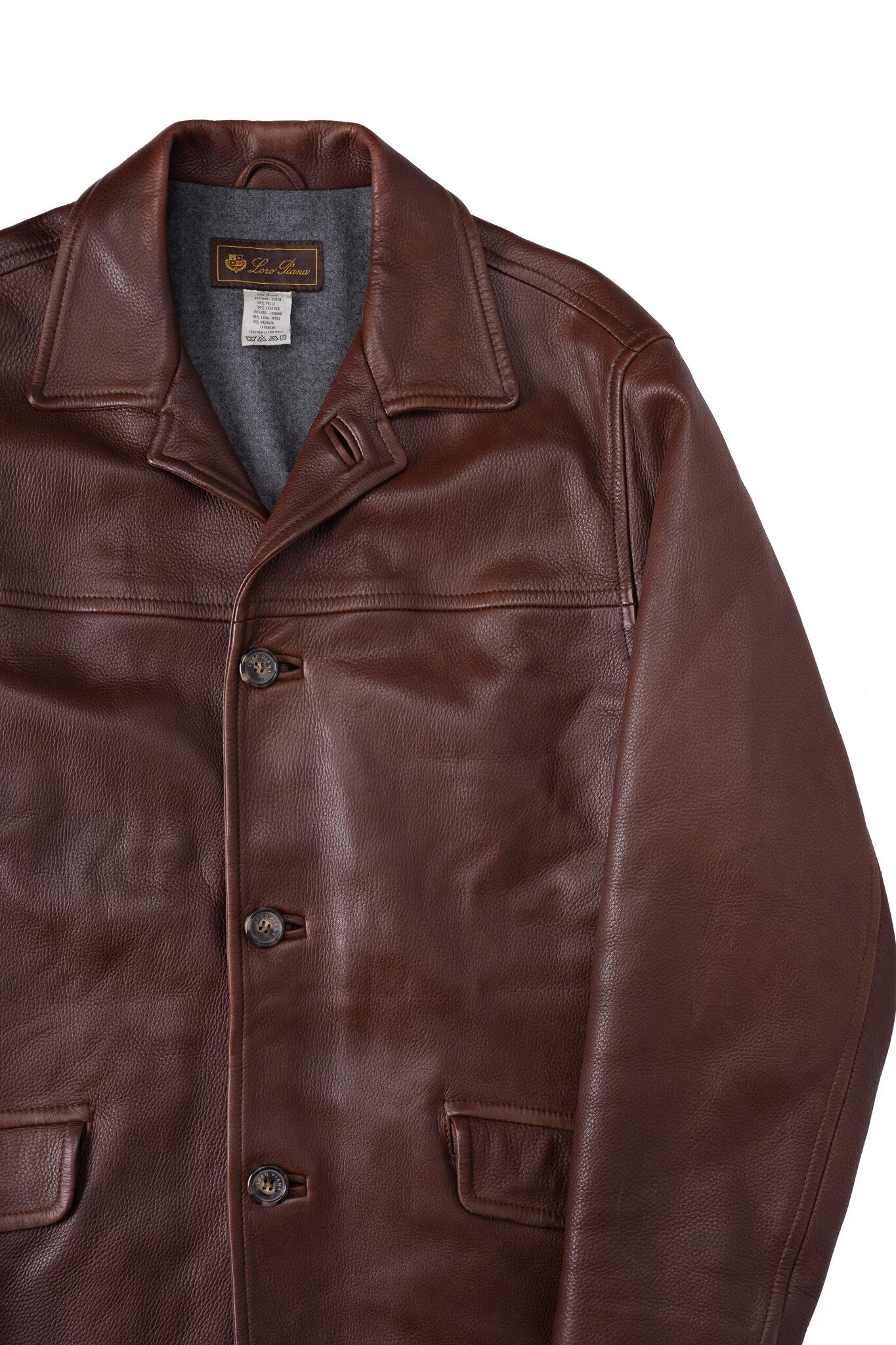 Loro Piana ロロピアーナ ディアスキン レザージャケット S 1990s] 