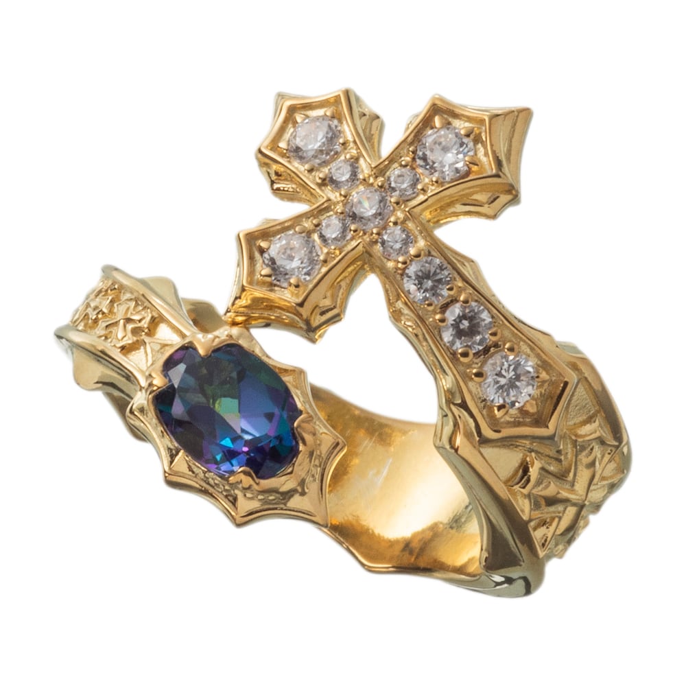 タイニーパヴェクロスリング ACR0305 Tiny pave cross ring シルバー