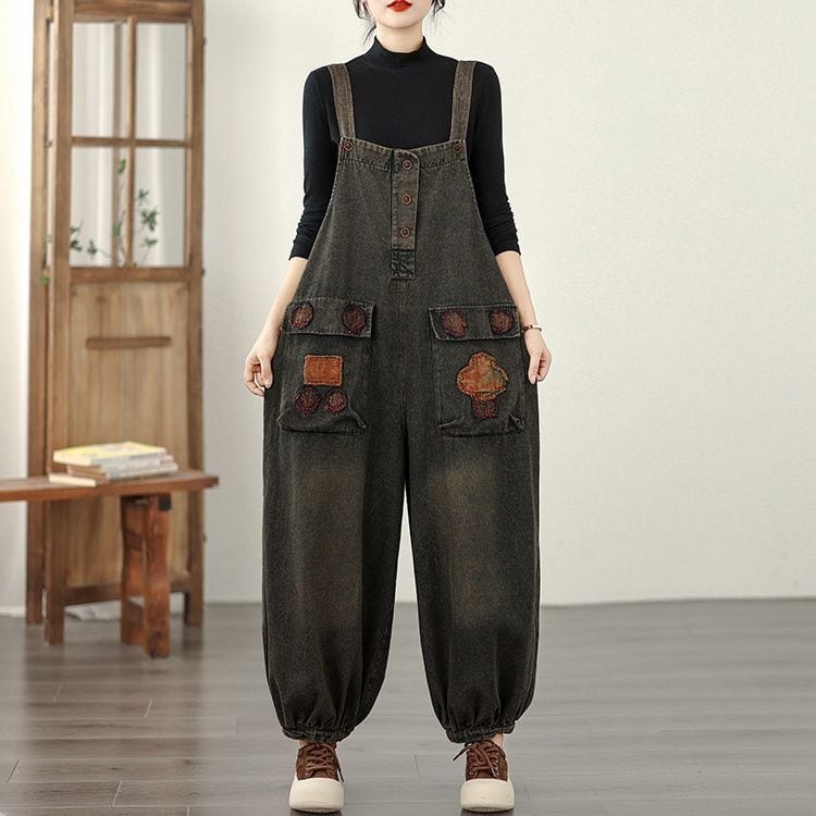 VINTAGE PANEL RELAXED STRAP JUMPSUIT M-18486