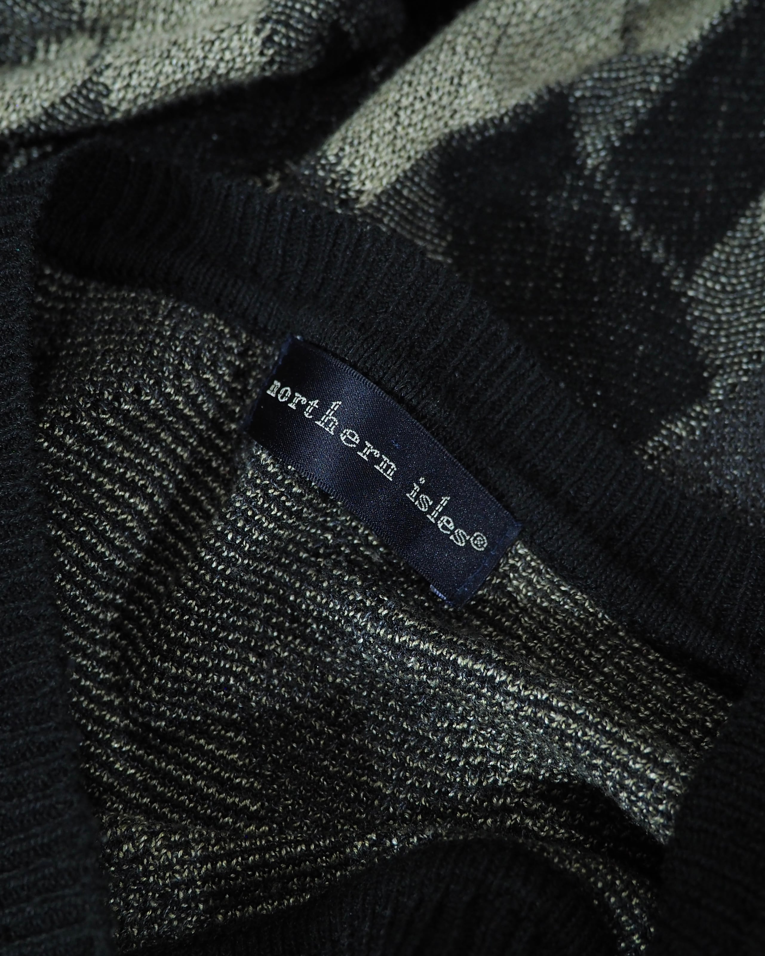 1990s " northern isles " Monotone Intrecciato Pattern Vintage Loose Knit