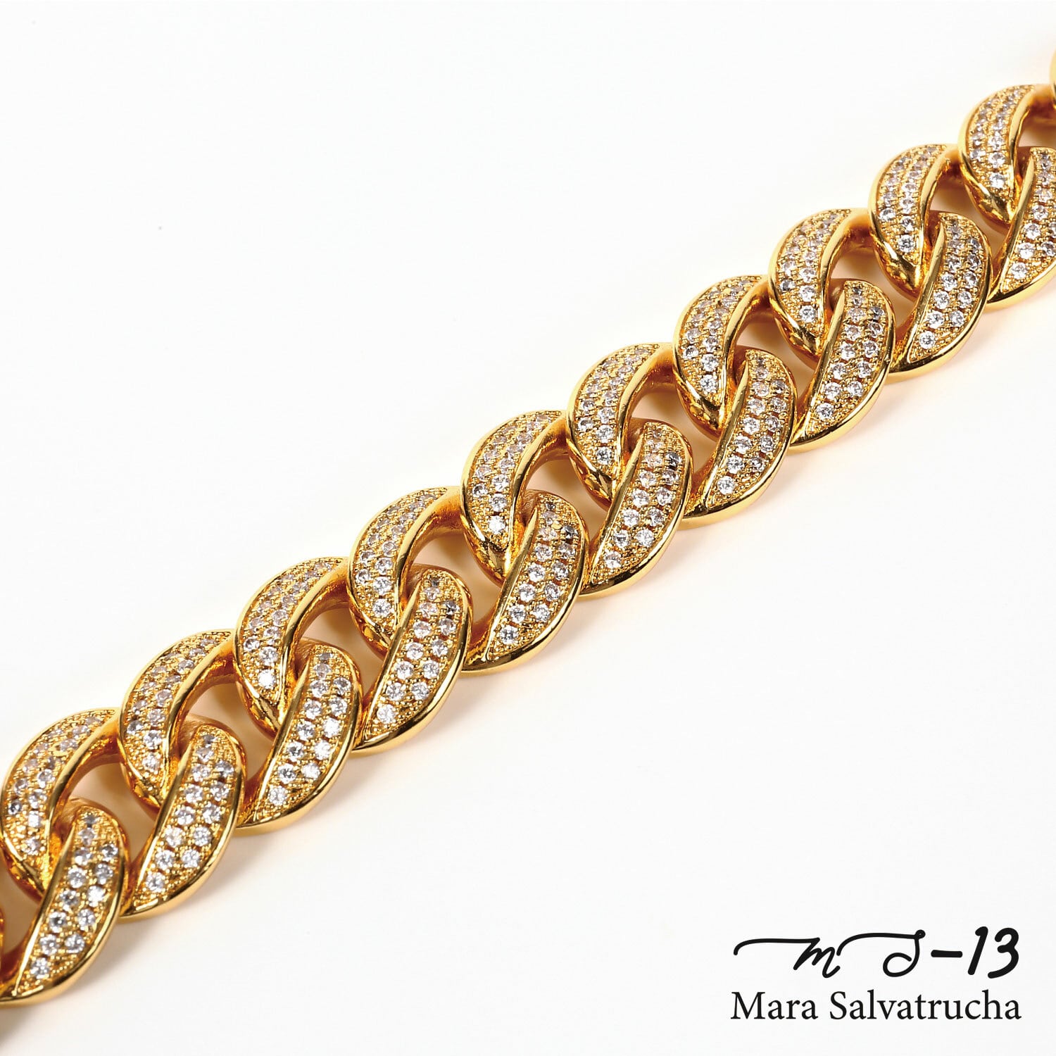 MS-13】K18GP マイアミキューバン リンク ブレスレット チェーン