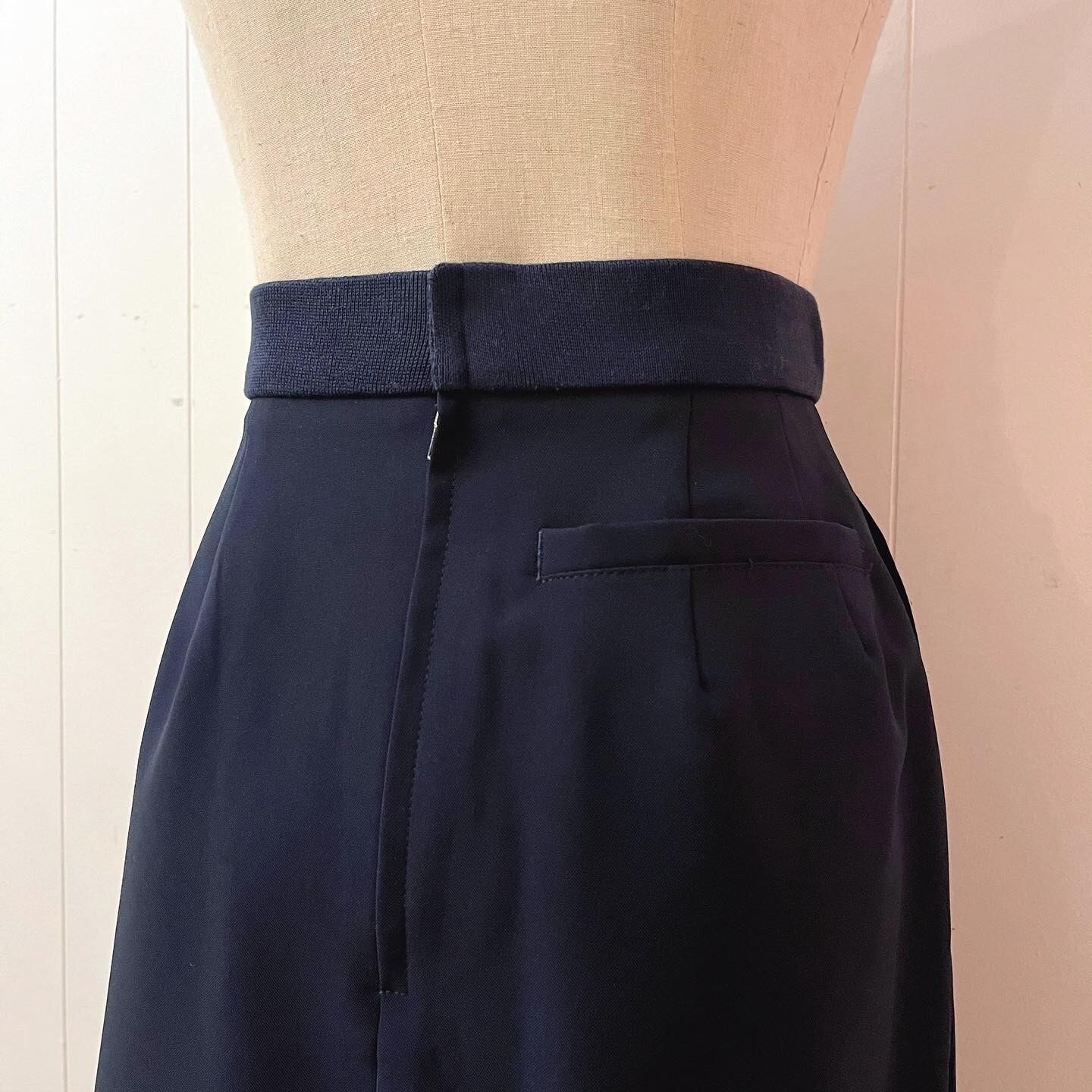 flag embroidery navy culotte skirt