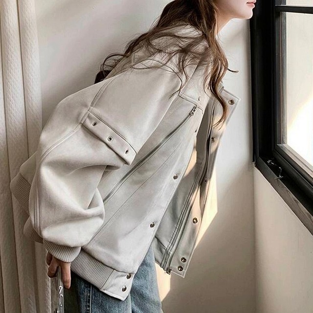 デイリーカジュアル ノーカラーブルゾン　B0223