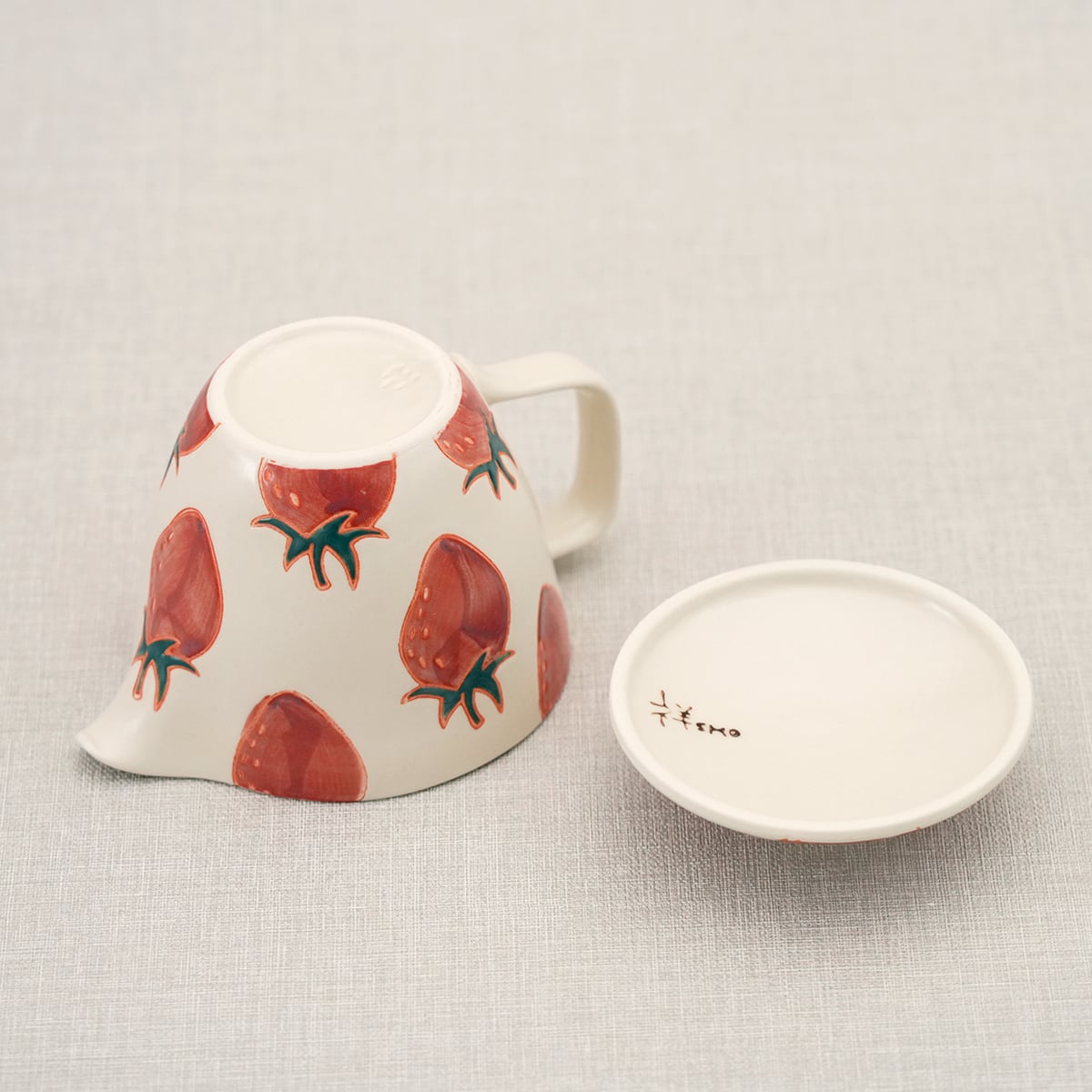 フレッシュアート マグポット（アミ付き）（いちご） | 菊祥陶器／工房