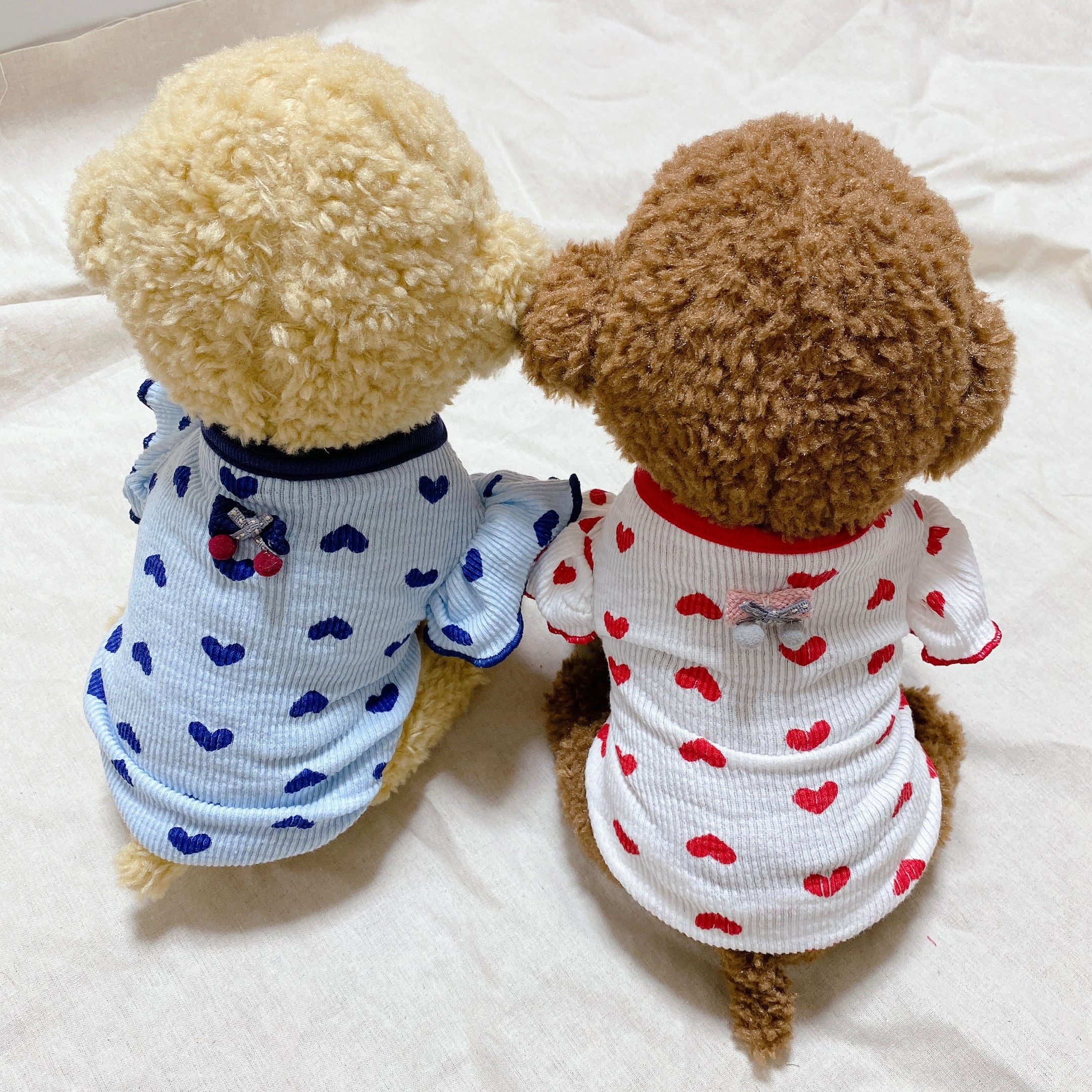 【SALE】ハートフリルトップス S ~ XL 2color / 小型犬 犬服 新作 可愛い 犬の服 春夏 ドッグウェア b52