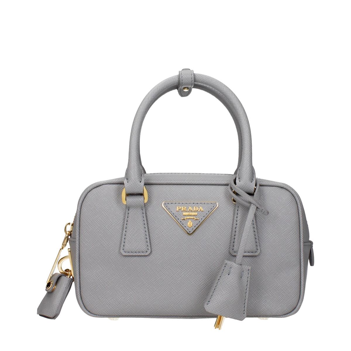 PRADA プラダ レディース ハンドバッグ レザー グレー