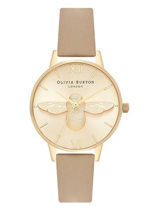 OLIVIA BURTON オリビアバートン 3D Bee 蜂モチーフ OB16AM150 ゴールド×ブラウン レザー 腕時計 レディース