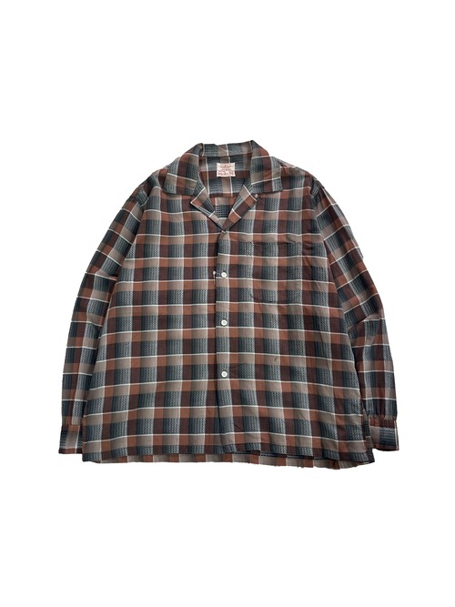 1950s-1960s "TOWN CRAFT" Ombre Check Cotton Shirt
