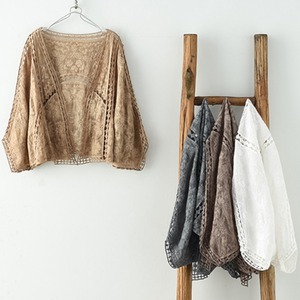 透かし柄コットンカーディガン A00291