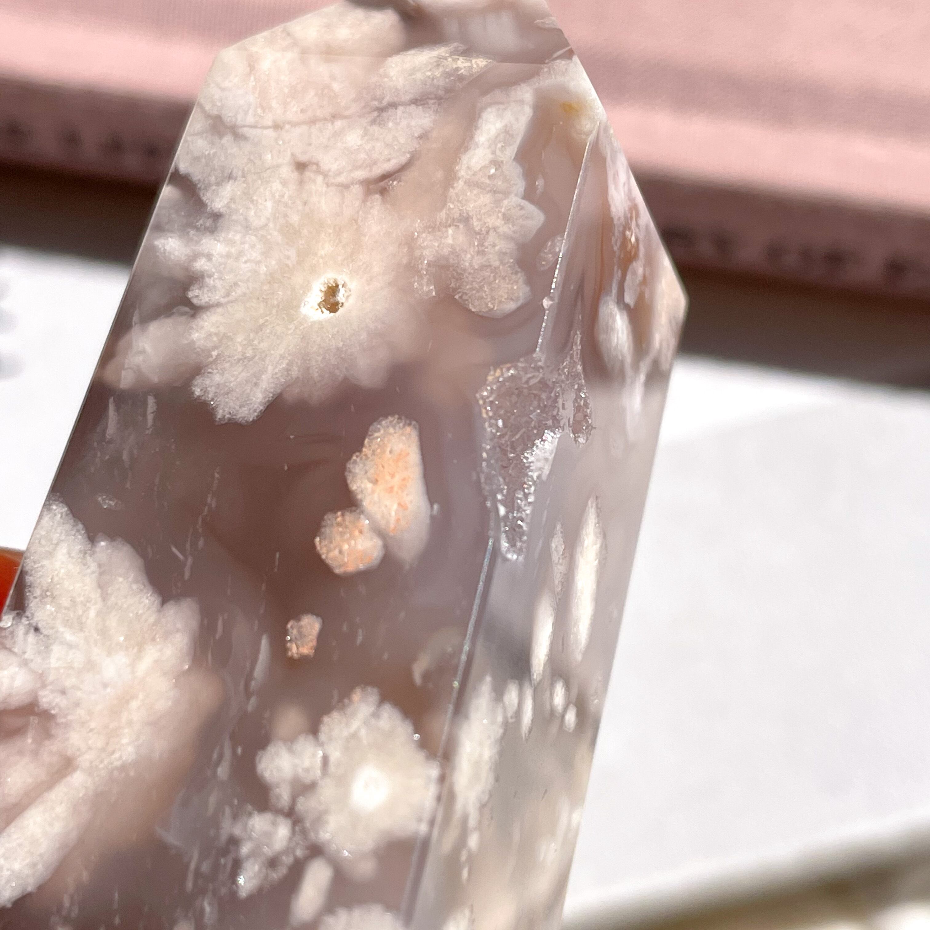 Black Flower Agate Point 2 ✧ ブラックフラワーアゲート (桜瑪瑙) | FLUXY - 天然石と鉱物のお店 フラクシー powered by BASE