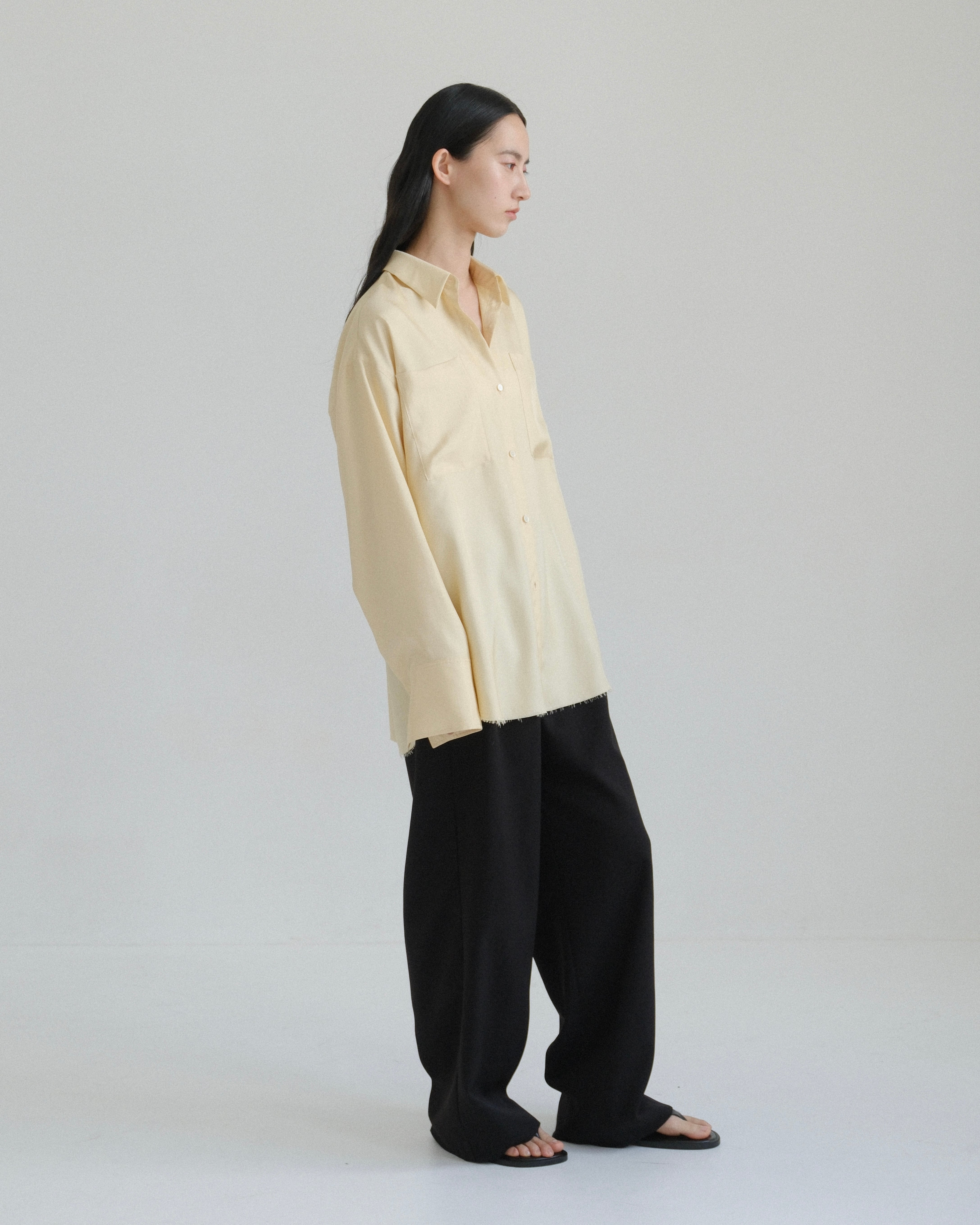 【試着のみ】aere アエレ　silky twill shirt silky twill shirt - made in Japan - | aéré