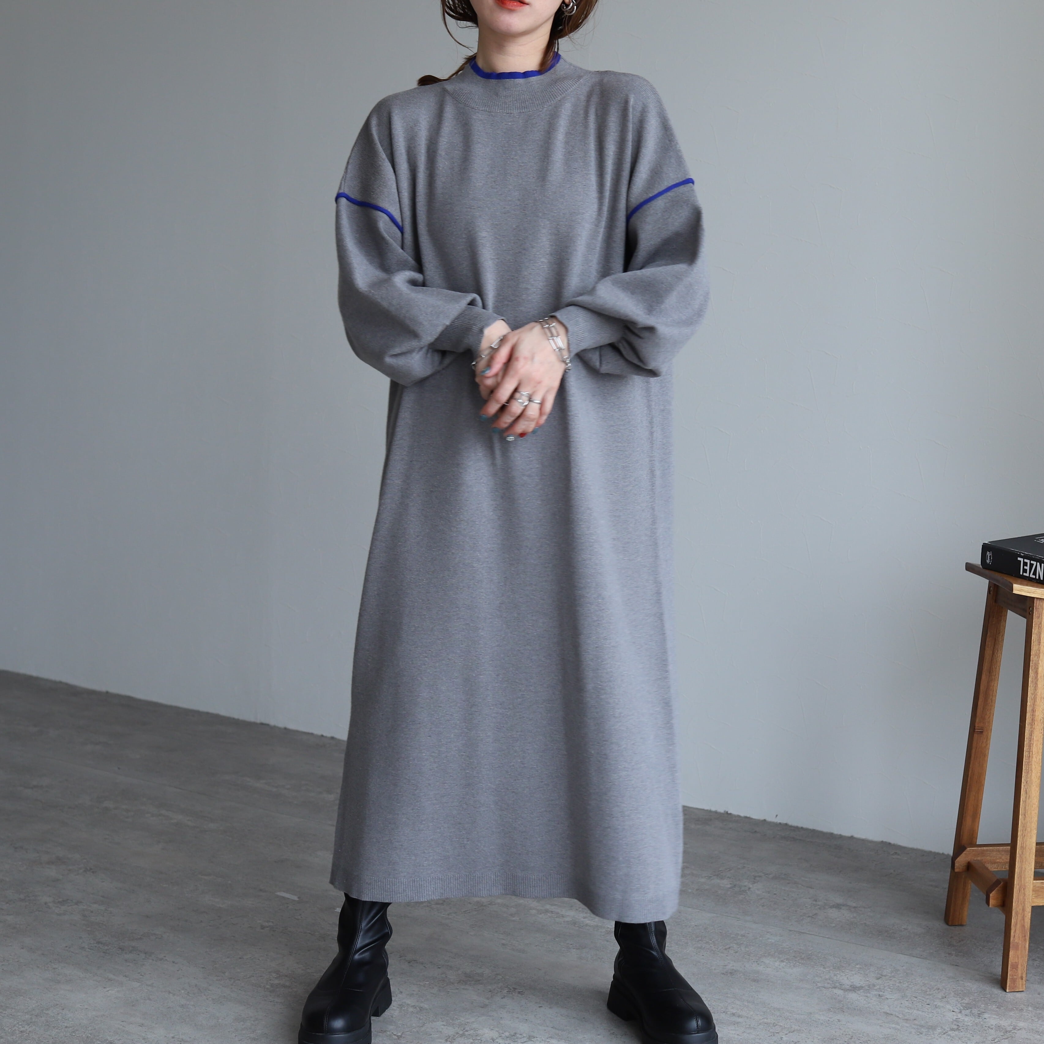 配色ラインニットワンピース【dec-ch-2030】宅配便送料無料/宅配便発送