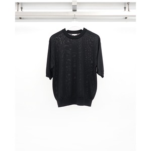 [Blanc YM] (ブランワイエム) BL-26S-WKT Wide Knit T-Shirt (Black)