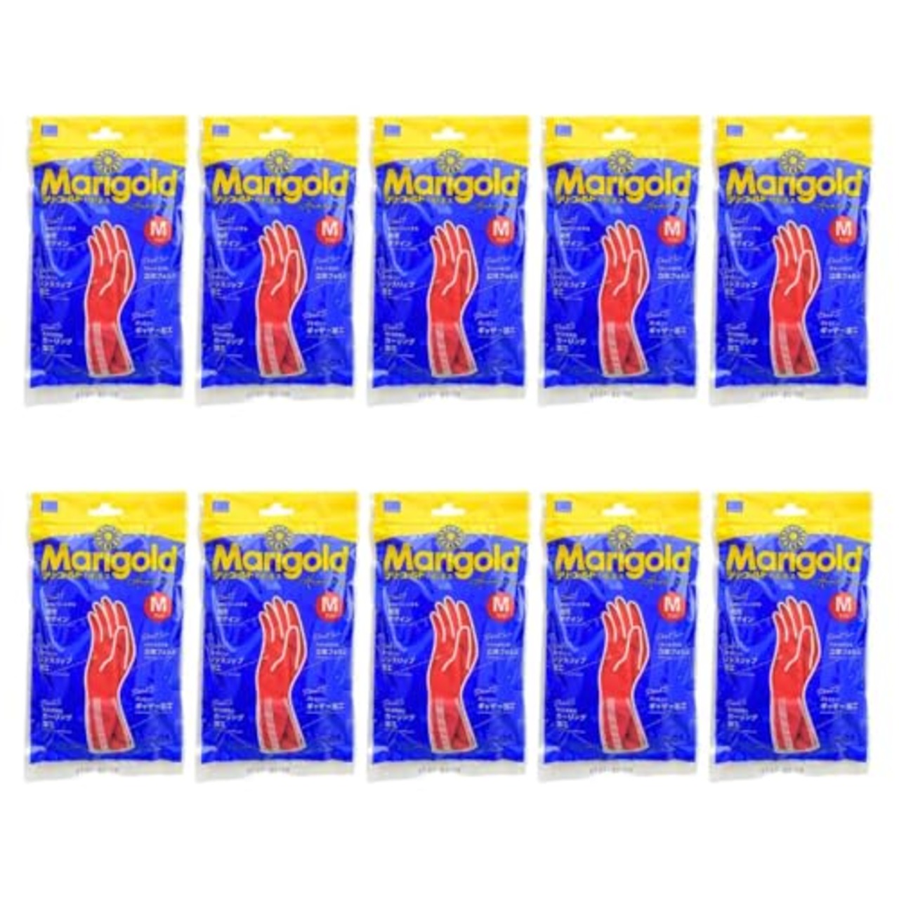 [マリーゴールド] ゴム手袋 キッチングローブ 【10個セット】 Mサイズ