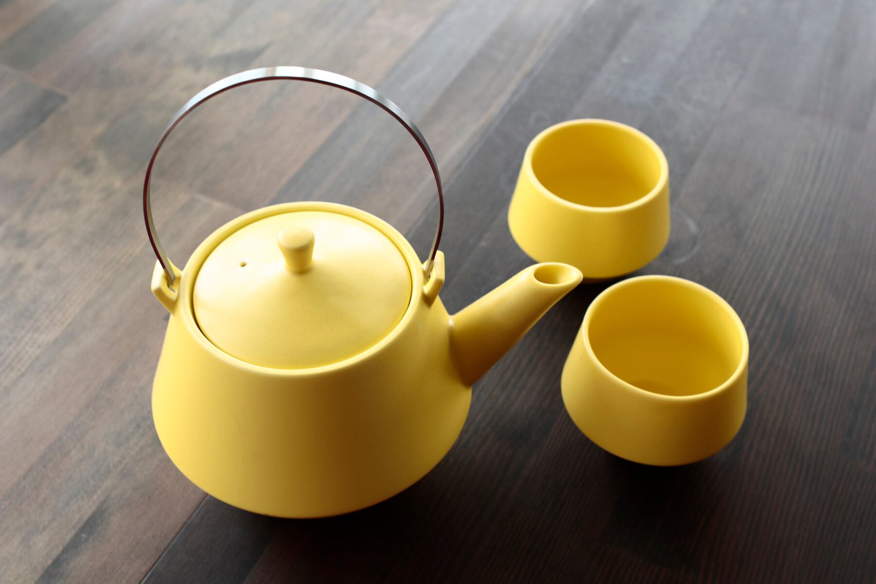 Frustum 急須セット 黄釉 ステンレスツル 急須 煎茶 贈り物 ギフト プレゼント おしゃれ 丸モ高木陶器 オンラインショップ 温度をデザインに