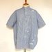 Hickory Stripe Denim Band Collar Shirts　White