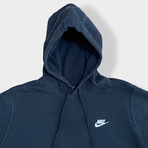 【NIKE】ワンポイント 刺繍ロゴ プルオーバー  パーカー フーディー hoodie L ナイキ US古着