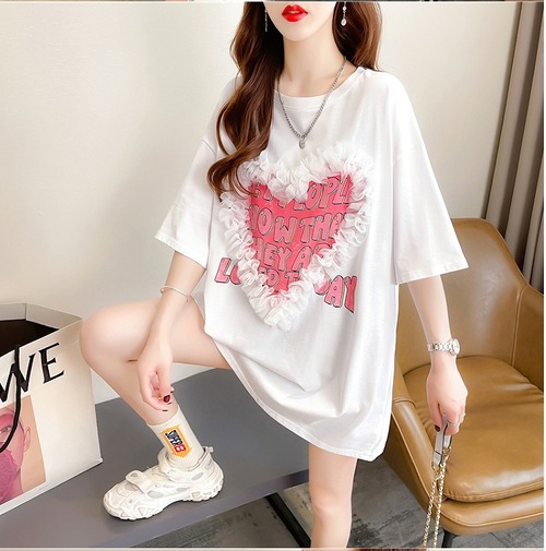 【春夏新作】ファッションＴシャツ♪ブラック/ホワイト2色展開◆#stbfot-2n76247