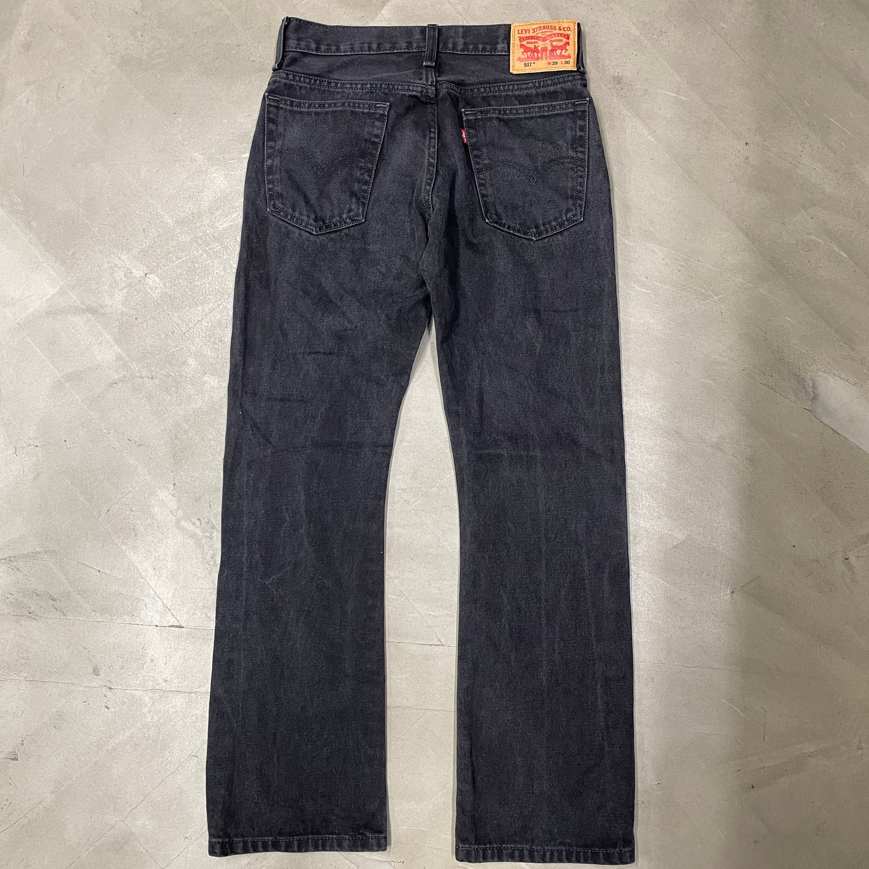 00s Levi's 517 ブラックデニム 後染め フレア ブーツカット