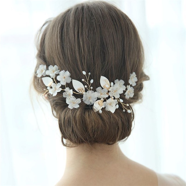 シフォンフラワーフェミニンヘアアクセサリー